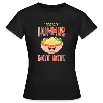 Vegan Hummus Spread - Women's T-Shirt - black - Front - AI Model Female 172 dark (172cm)