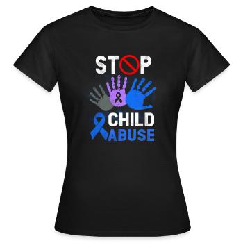 Mettre fin à la sensibilisation à la prévention de la maltraitance des enfants - T-shirt Femme - noir - Devant - AI Model Female 172 dark (172cm)