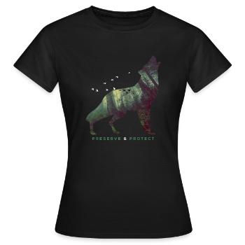 Preserve & Protect Climate Protection Wolf - Women's T-Shirt - black - Front - AI Model Female 172 dark (172cm)