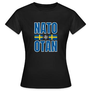 NATO take and Swedish flag - Women's T-Shirt - black - Front - AI Model Female 172 dark (172cm)