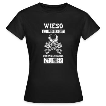 5 Zylinder Auto Kolben Für Tuner Tuning Fans - Frauen T-Shirt - Schwarz - Vorne - AI Model Female 172 dark (172cm)
