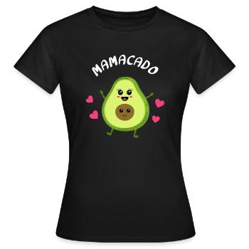 Mamacado Papacado Schwangerschafts Partnerlook - Frauen T-Shirt - Schwarz - Vorne - AI Model Female 172 dark (172cm)
