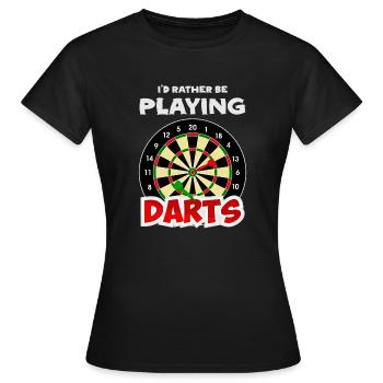 Fléchettes Fléchettes Joueurs de fléchettes Fléchettes Fléchettes Fléchettes Fléchettes Fléchettes Dar - T-shirt Femme - noir - Devant - AI Model Female 172 dark (172cm)