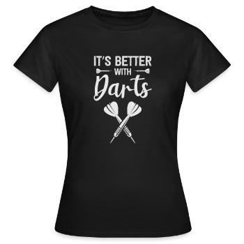 Fléchettes Fléchettes Joueurs de fléchettes Fléchettes Fléchettes Fléchettes Fléchettes Fléchettes Dar - T-shirt Femme - noir - Devant - AI Model Female 172 dark (172cm)