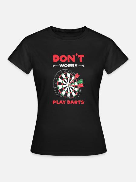 Dart Darts Dartspieler Dartscheibe darten - Frauen T-Shirt - Schwarz