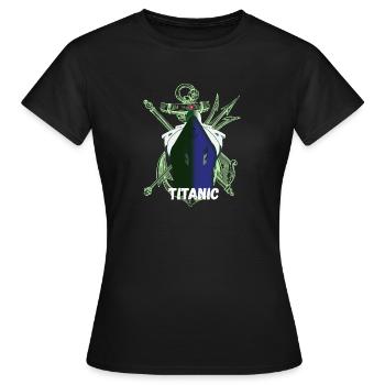 Titanic Remembered, RMS Titanic Gedenktag - Frauen T-Shirt - Schwarz - Vorne - AI Model Female 172 dark (172cm)