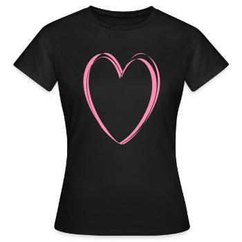 Pink Heart - Women's T-Shirt - black - Front - AI Model Female 172 dark (172cm)