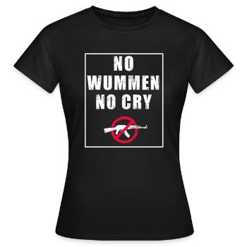 NO WUMMEN NO CRY Cool Motif Anti Guerre - T-shirt Femme - noir - Devant - AI Model Female 172 dark (172cm)