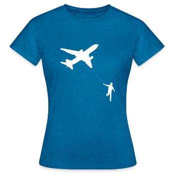 Aircraft Airline Pilot Aviation Gift - Women's T-Shirt - antique blue sapphire heather - Front - AI Model Female 172 dark (172cm)
