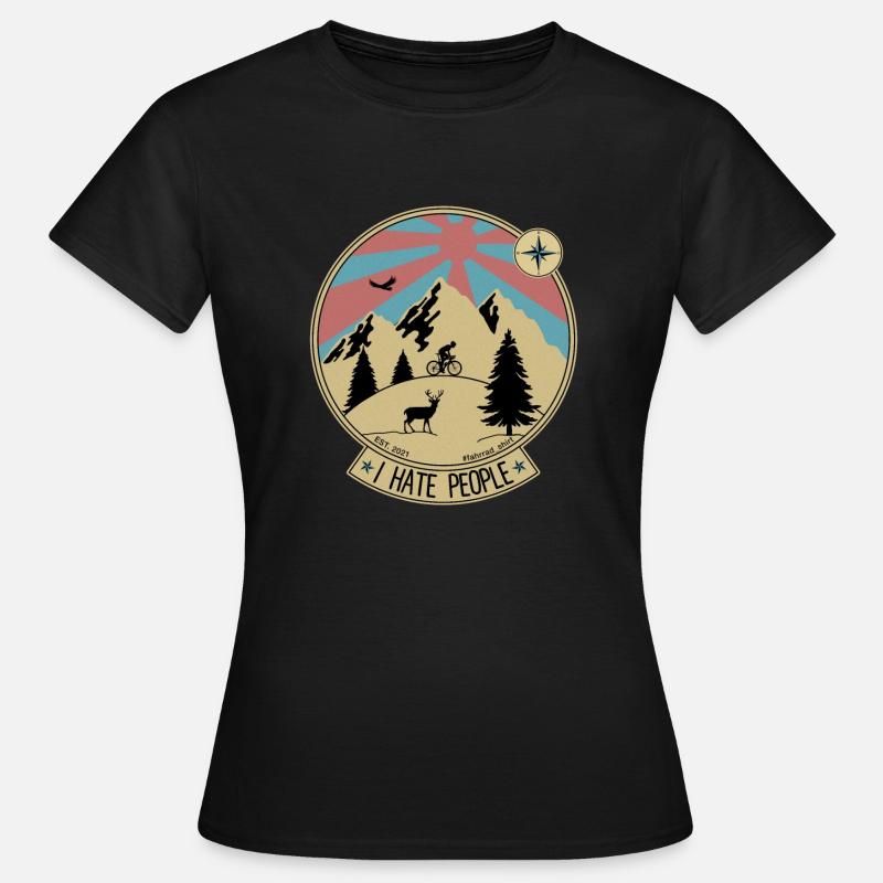 I Hate People - Bicycle - Women's T-Shirt - black