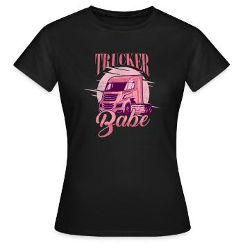 Trucker Babe Trucker Truck Driver - Frauen T-Shirt - Schwarz - Vorne - AI Model Female 172 dark (172cm)