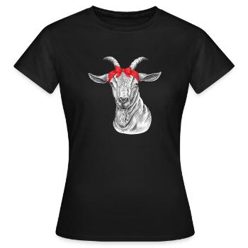 Chèvre Chèvre Chèvres - T-shirt Femme - noir - Devant - AI Model Female 172 dark (172cm)