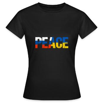 Russie Ukraine Paix - T-shirt Femme - noir - Devant - AI Model Female 172 dark (172cm)
