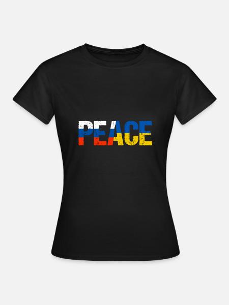 Russland Ukraine Frieden - Frauen T-Shirt - Schwarz