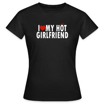 J’aime ma chemise de petite amie chaude I Heart My GF - T-shirt Femme - noir - Devant - AI Model Female 172 dark (172cm)