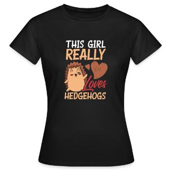 Hérisson Hérisson Hérisson - T-shirt Femme - noir - Devant - AI Model Female 172 dark (172cm)