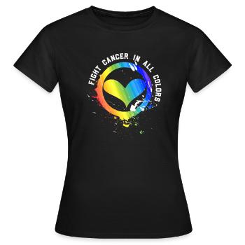 Cancer Sucks In Every Color Fighter Fight Support - Women's T-Shirt - black - Front - AI Model Female 172 dark (172cm)