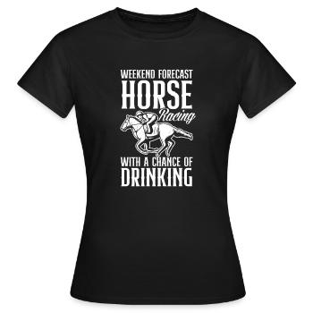 Courses de chevaux - T-shirt Femme - noir - Devant - AI Model Female 172 dark (172cm)