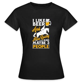 Courses de chevaux - T-shirt Femme - noir - Devant - AI Model Female 172 dark (172cm)