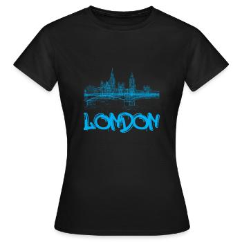 London - Frauen T-Shirt - Schwarz - Vorne - AI Model Female 172 dark (172cm)