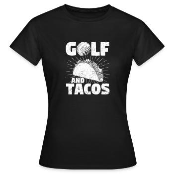 Golf und Tacos Lustiges mexikanisches Gericht - Frauen T-Shirt - Schwarz - Vorne - AI Model Female 172 dark (172cm)