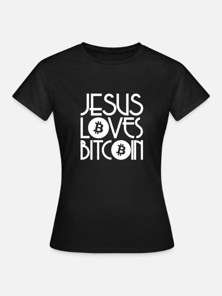 Jesus Loves Bitcoin Logo - Jesus Liebt Bitcoin - Women's T-Shirt - black