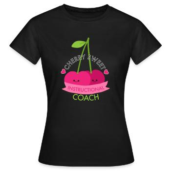 Cherry sweet instructional coach cute funny pun - Women's T-Shirt - black - Front - AI Model Female 172 dark (172cm)