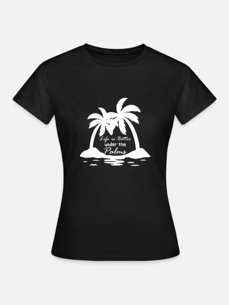 Palmen - Frauen T-Shirt - Schwarz