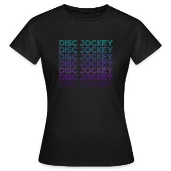 Dj Disc jockey Musik Spieler Retro - Frauen T-Shirt - Schwarz - Vorne - AI Model Female 172 dark (172cm)