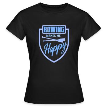 Rowing Makes Me Happy Rowing Paddle Designs - Women's T-Shirt - black - Front - AI Model Female 172 dark (172cm)