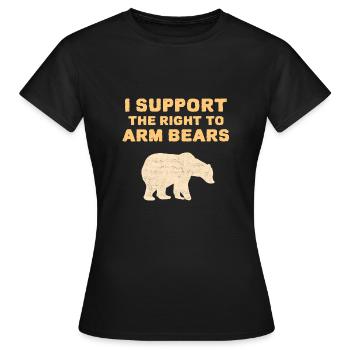 Je soutiens le droit d’armer les ours. Propriétaire d’arme à feu parodique - T-shirt Femme - noir - Devant - AI Model Female 172 dark (172cm)