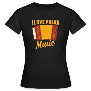 J’aime Polka Music Accordéon Dot - T-shirt Femme - noir - Devant - AI Model Female 172 dark (172cm)