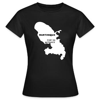 Martinique - T-shirt Femme - noir - Devant - AI Model Female 172 dark (172cm)