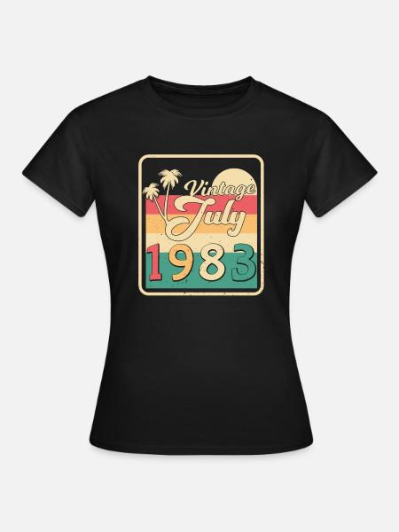 Voeux d'anniversaire pour juillet 1983 - T-shirt Femme - noir