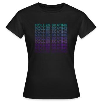 Patin à roulettes Patin à roulettes Patins à roulettes Rétro - T-shirt Femme - noir - Devant - AI Model Female 172 dark (172cm)