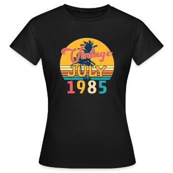 Voeux d'anniversaire cool pour juillet 1985 - T-shirt Femme - noir - Devant - AI Model Female 172 dark (172cm)