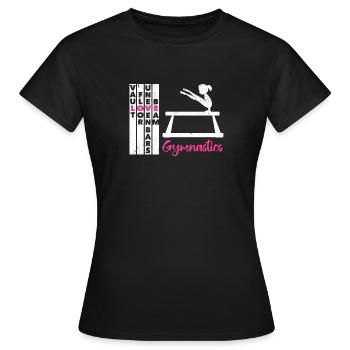 Sprung Boden Stufenbarren Balken Gymnastik Lustig - Frauen T-Shirt - Schwarz - Vorne - AI Model Female 172 dark (172cm)