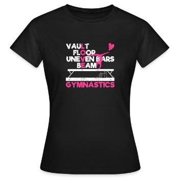 Lustige Turnerin Liebhaberin Gewölbe Boden - Frauen T-Shirt - Schwarz - Vorne - AI Model Female 172 dark (172cm)
