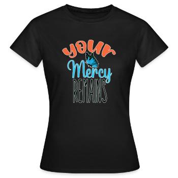 Rétro Votre Miséricorde Reste Boho Positif Religieux C - T-shirt Femme - noir - Devant - AI Model Female 172 dark (172cm)