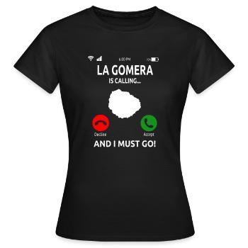 La Gomera Îles Canaries Vacances - T-shirt Femme - noir - Devant - AI Model Female 172 dark (172cm)