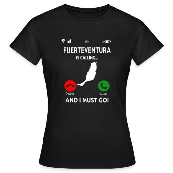 Fuerteventura Îles Canaries Vacances - T-shirt Femme - noir - Devant - AI Model Female 172 dark (172cm)