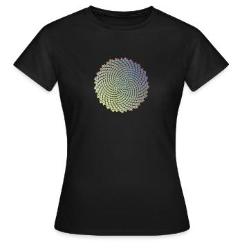 Graines de tournesol Fibonacci Spirale Nombre d’or Math - T-shirt Femme - noir - Devant - AI Model Female 172 dark (172cm)