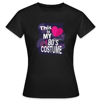 Voici ma cassette de costume en laque cœur des années 80 - T-shirt Femme - noir - Devant - AI Model Female 172 dark (172cm)