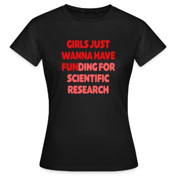Girl Scientist Funding Scientific Research - Women's T-Shirt - black - Front - AI Model Female 172 dark (172cm)