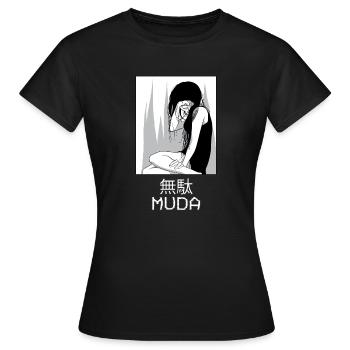 Emo Anime Girl Vaporwave Esthétique Muda Gesch - T-shirt Femme - noir - Devant - AI Model Female 172 dark (172cm)