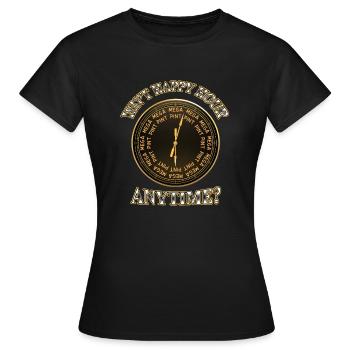 mega pint happy hour uhr - Frauen T-Shirt - Schwarz - Vorne - AI Model Female 172 dark (172cm)