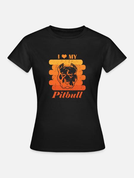 i love my pitbull - Frauen T-Shirt - Schwarz