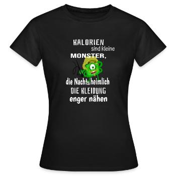Kalorien sind kleine Monster - Frauen T-Shirt - Schwarz - Vorne - AI Model Female 172 dark (172cm)