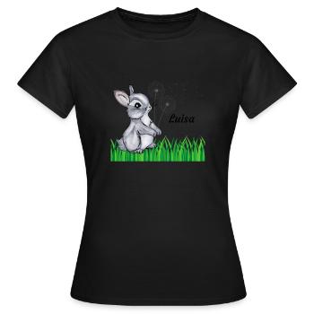 Rabbit Name Gift Luisa - Women's T-Shirt - black - Front - AI Model Female 172 dark (172cm)
