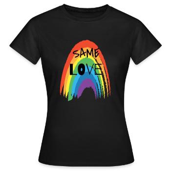 SAME LOVE - Frauen T-Shirt - Schwarz - Vorne - AI Model Female 172 dark (172cm)